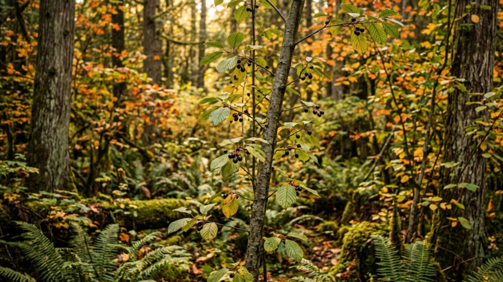 Cascara branch in autumn