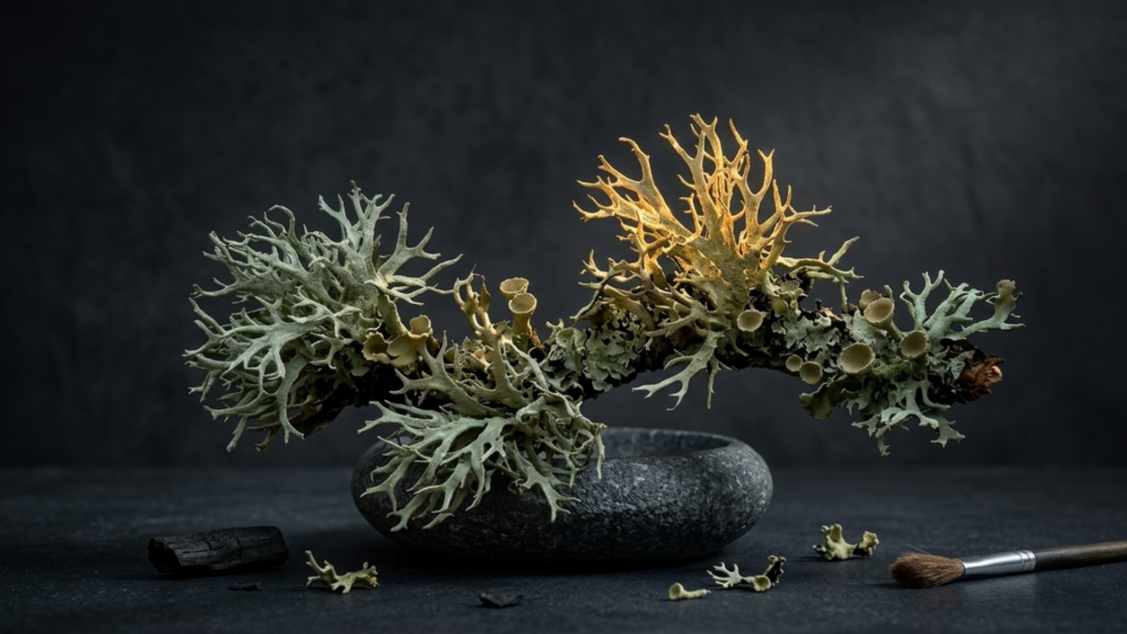 Lichen Branches Ikebana styled